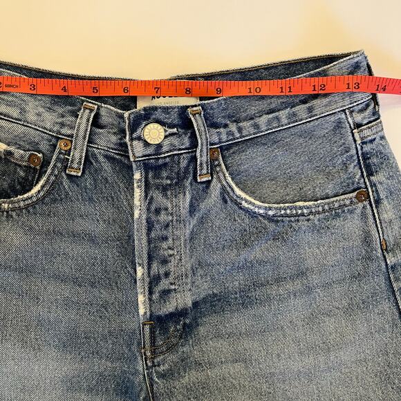 AGOLDE Parker Long Short 25 Medium Wash Wheel Cutoff Button Fly 4" Inseam - Picture 10 of 12